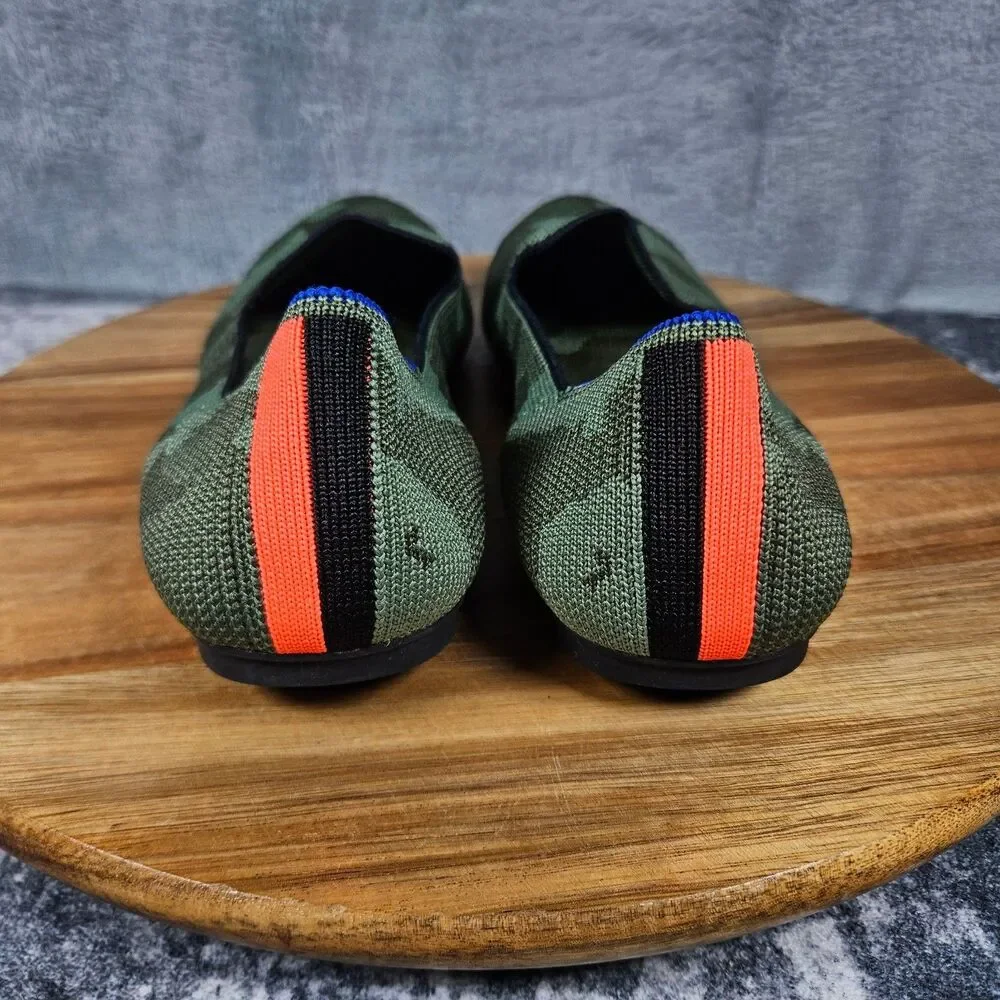 Rothys The Loafer Womens 9 Green Camouflage Slip On Casual Comfort Flats Shoes